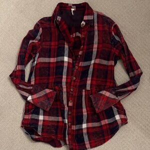 Free people plaid button down